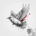 Tattoo sketch a cloud turning into a bird in… – tattoo sketch (№1754047605_0, 01.08.2025 11:26) — tattoovalue.net