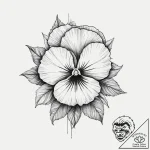 Pansy, tattoo sketch design, sketch tattoo st… – tattoo sketch (№1754049233_0, 01.08.2025 11:53) — tattoovalue.net