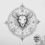 Tattoo design a zodiac animal comically inter… – tattoo sketch (№1754049435_0, 01.08.2025 11:57) — tattoovalue.net