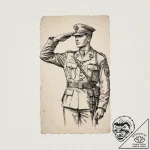 Tattoo sketch a silhouette of a soldier salut… – tattoo sketch (№1754050271_0, 01.08.2025 12:11) — tattoovalue.net