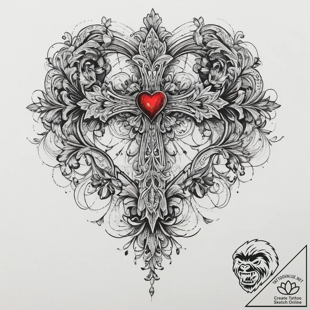 Tattoo sketch a subtle negative space heart i... - tattoo sketch (№1754051898_0, 01.08.2025 12:38) — tattoovalue.net
