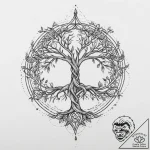 69. tattoo design: a “alatyr” rune appearing… – tattoo sketch (№1754052098_0, 01.08.2025 12:41) — tattoovalue.net