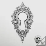 A keyhole shape, tattoo flash sheet design, m… – tattoo sketch (№1754053108_0, 01.08.2025 12:58) — tattoovalue.net