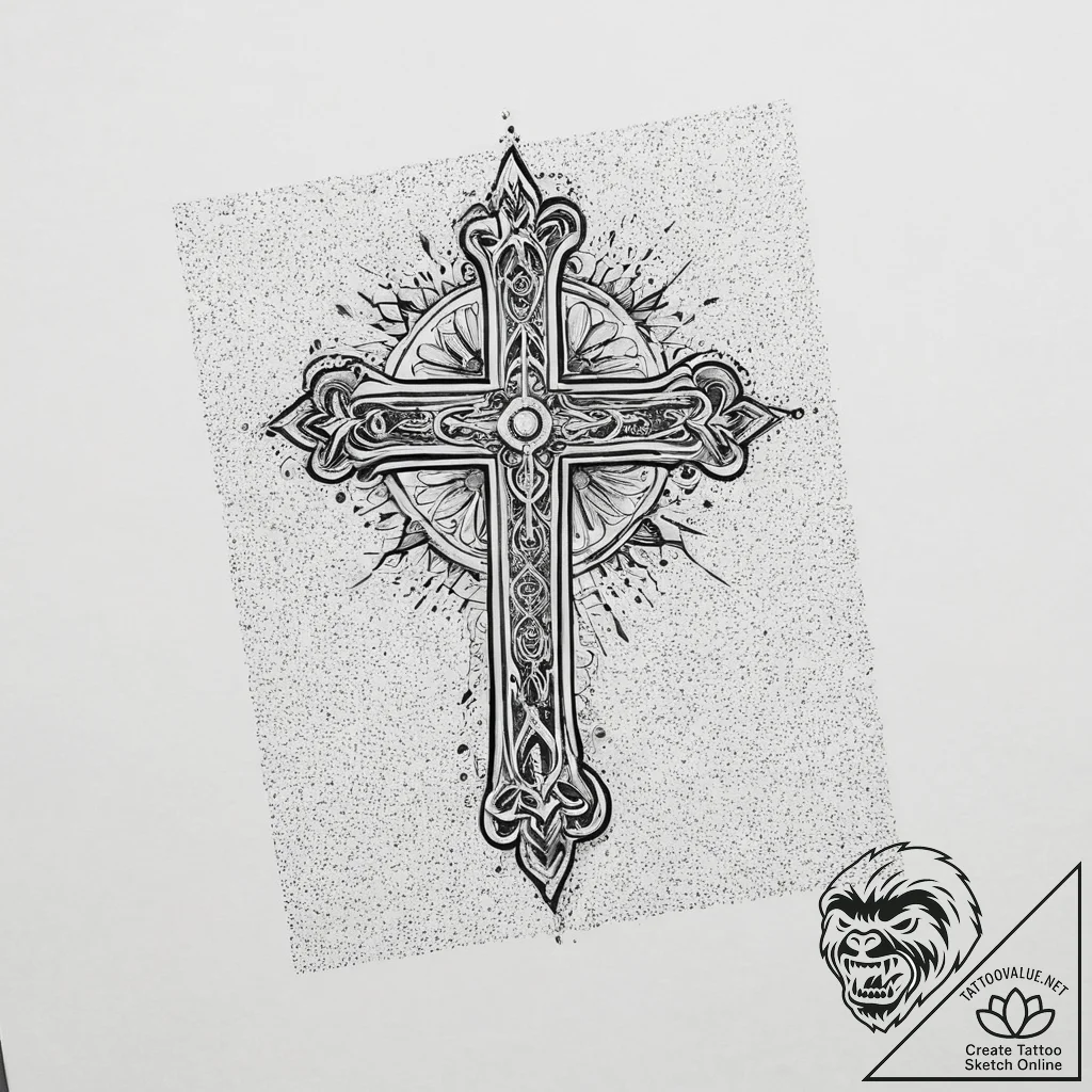 Tattoo design an open spellbook with glowing... - tattoo sketch (№1754054112_0, 01.08.2025 13:15) — tattoovalue.net