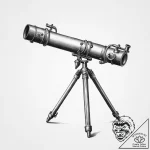 Tattoo design a sturdy, old-fashioned telesco… – tattoo sketch (№1754055341_0, 01.08.2025 13:35) — tattoovalue.net