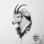 Tattoo design a capricorn goat-fish, with a m… – tattoo sketch (№1754055741_0, 01.08.2025 13:42) — tattoovalue.net