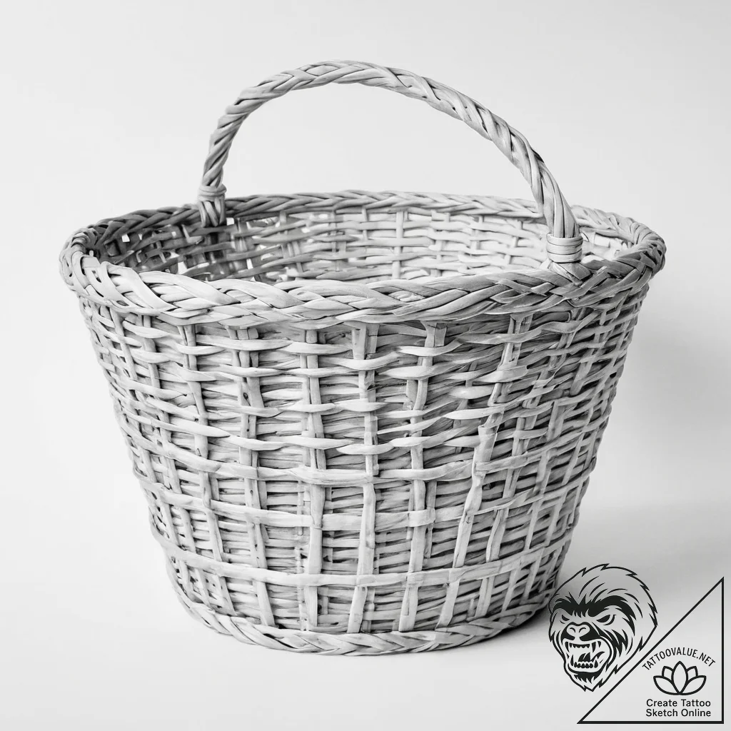 A close-up of a woven basket's texture. - tattoo sketch (№1754056346_0, 01.08.2025 13:52) — tattoovalue.net