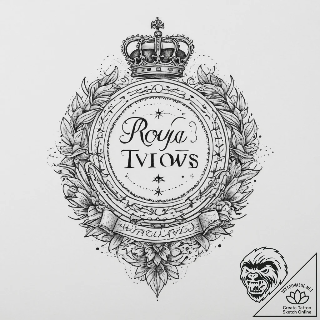 Tattoo sketch a royal banner with a family mo... - tattoo sketch (№1754056552_0, 01.08.2025 13:55) — tattoovalue.net