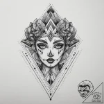 Harlequin, tattoo flash sheet design, black a… – tattoo sketch (№1754057383_0, 01.08.2025 14:09) — tattoovalue.net