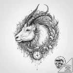 Tattoo design a capricorn goat-fish, half cov… – tattoo sketch (№1754058194_0, 01.08.2025 14:23) — tattoovalue.net