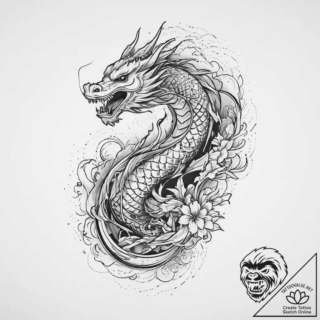 A retro cassette tape unspooling, tattoo draw... - tattoo sketch (№1754058810_0, 01.08.2025 14:33) — tattoovalue.net