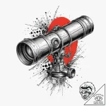 Tattoo design a sturdy, old-fashioned telesco… – tattoo sketch (№1754059017_0, 01.08.2025 14:36) — tattoovalue.net