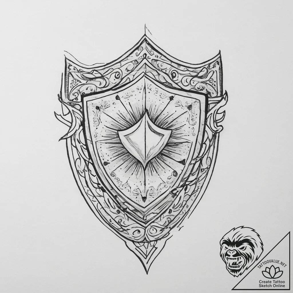 Tattoo design an abstract form of protection,... - tattoo sketch (№1754059218_0, 01.08.2025 14:40) — tattoovalue.net
