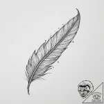 Tattoo sketch a small, elegant feather on the… – tattoo sketch (№1754059421_0, 01.08.2025 14:43) — tattoovalue.net