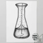 Tattoo design a futuristic laboratory beaker… – tattoo sketch (№1754059621_0, 01.08.2025 14:47) — tattoovalue.net