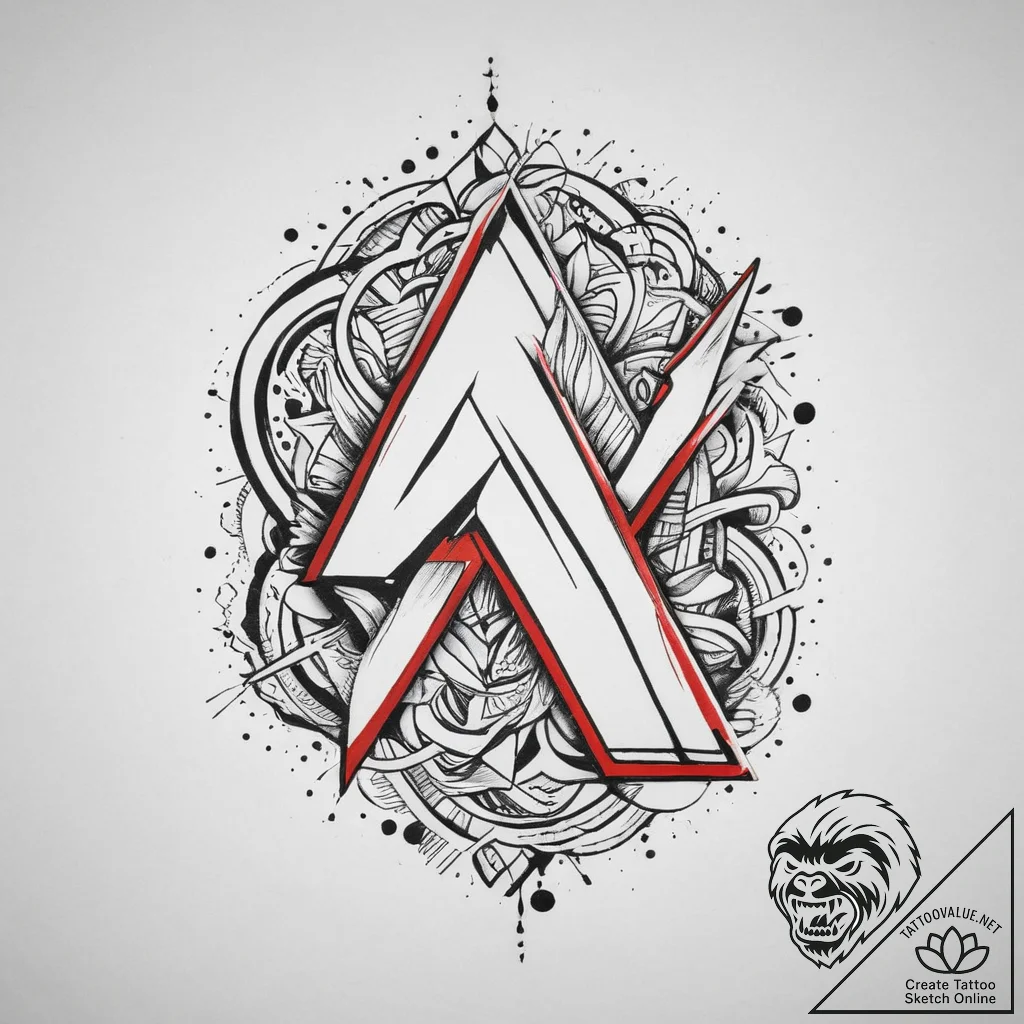154. tattoo design: a minimalist "gadat" rune... - tattoo sketch (№1754060446_0, 01.08.2025 15:00) — tattoovalue.net