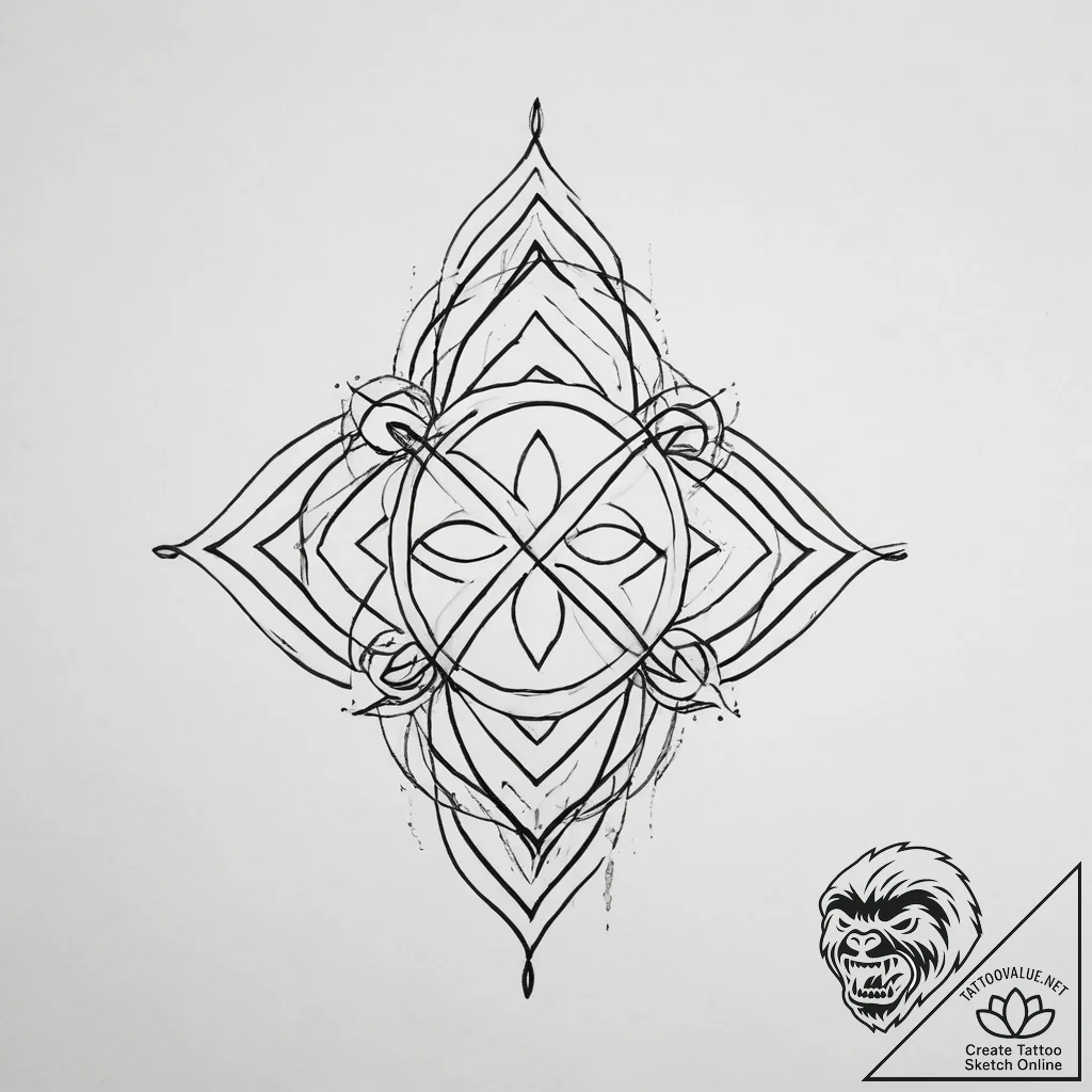 Tattoo design a small, abstract symbol of per... - tattoo sketch (№1754060646_0, 01.08.2025 15:04) — tattoovalue.net