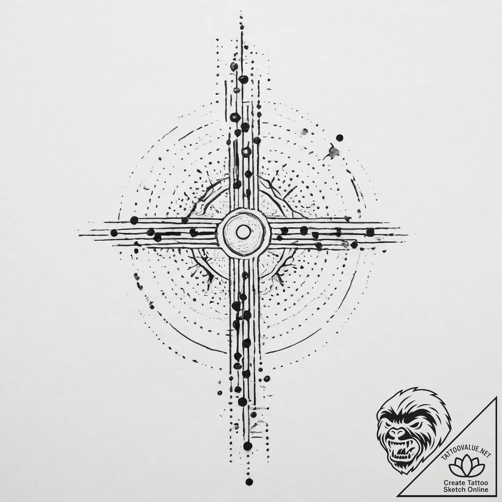Morse code message, artistic tattoo sketch, s... - tattoo sketch (№1754061849_0, 01.08.2025 15:24) — tattoovalue.net