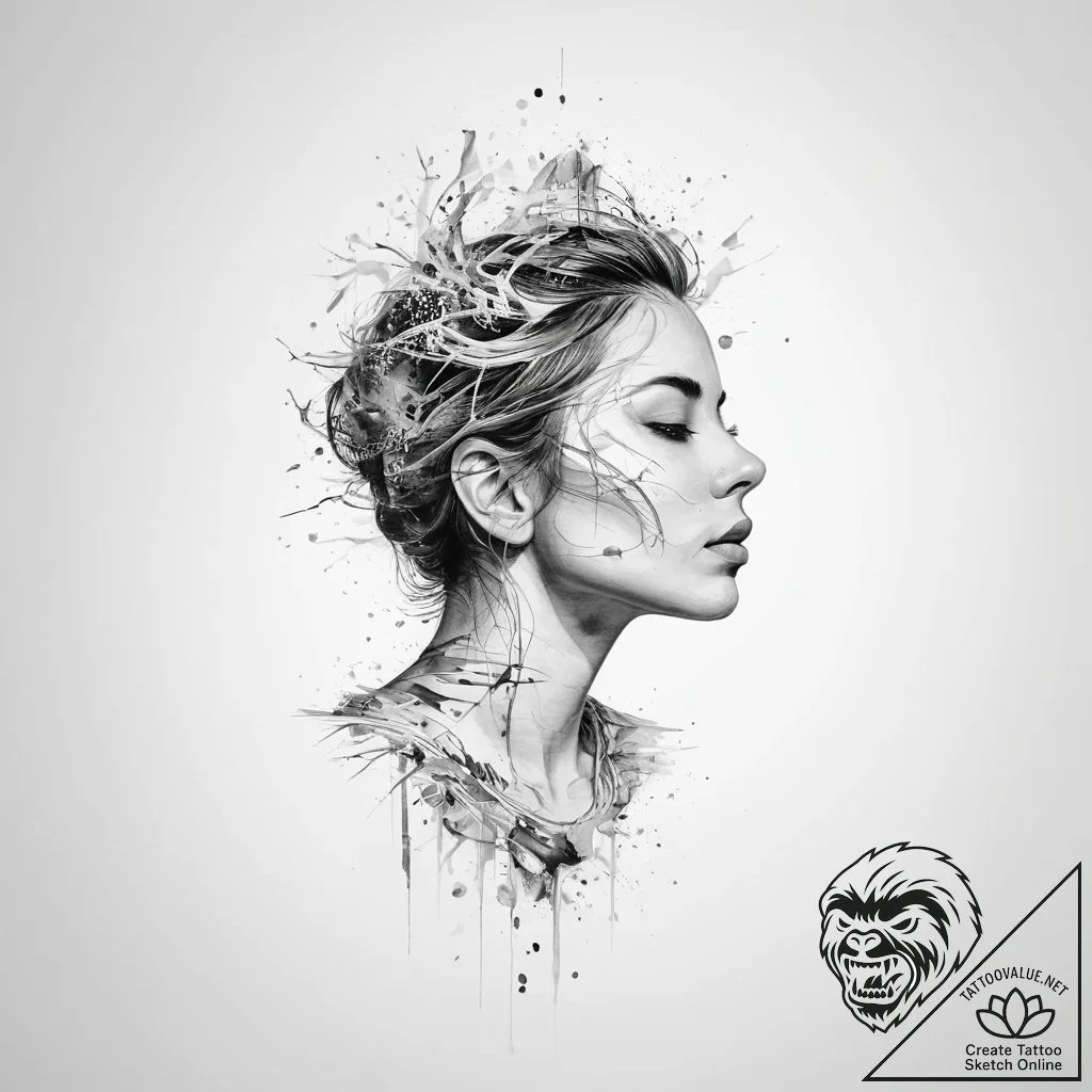 Tattoo sketch an abstract representation of i... - tattoo sketch (№1754062458_0, 01.08.2025 15:34) — tattoovalue.net