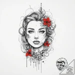 Yesenin, artistic tattoo sketch, on a clean w… – tattoo sketch (№1754064733_0, 01.08.2025 16:12) — tattoovalue.net