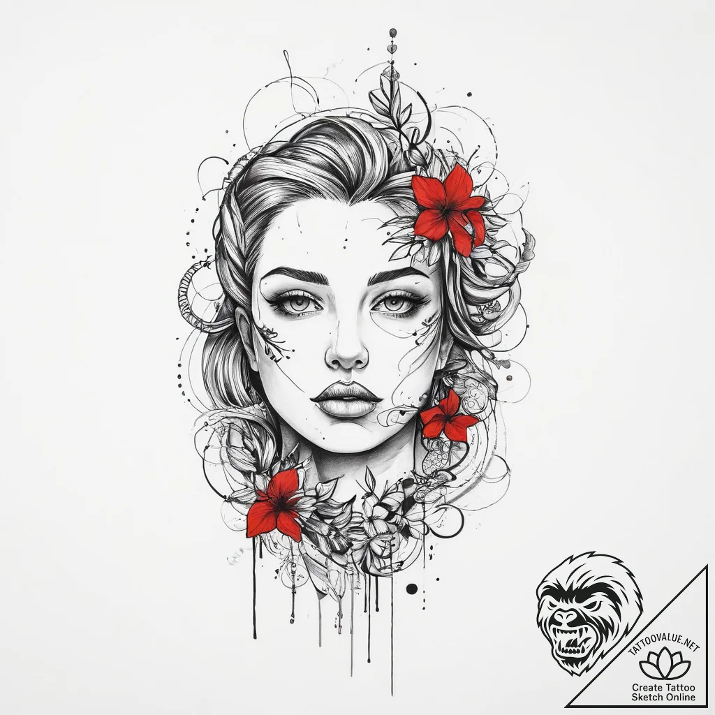 Yesenin, artistic tattoo sketch, on a clean w... - tattoo sketch (№1754064733_0, 01.08.2025 16:12) — tattoovalue.net