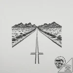 A shot of a long, straight, empty road in the… – tattoo sketch (№1754064934_0, 01.08.2025 16:15) — tattoovalue.net