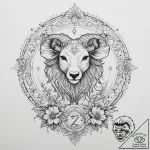 Tattoo design a minimalist outline of a zodia… – tattoo sketch (№1754065543_0, 01.08.2025 16:25) — tattoovalue.net