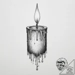 Tattoo design a single, dripping candle, evok… – tattoo sketch (№1754066363_0, 01.08.2025 16:39) — tattoovalue.net