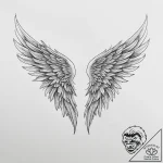 Angel wings, concept art for tattoo, on a cle… – tattoo sketch (№1754066570_0, 01.08.2025 16:42) — tattoovalue.net
