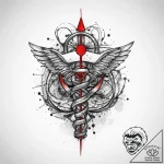 Tattoo design a futuristic medical symbol for… – tattoo sketch (№1754067185_0, 01.08.2025 16:53) — tattoovalue.net