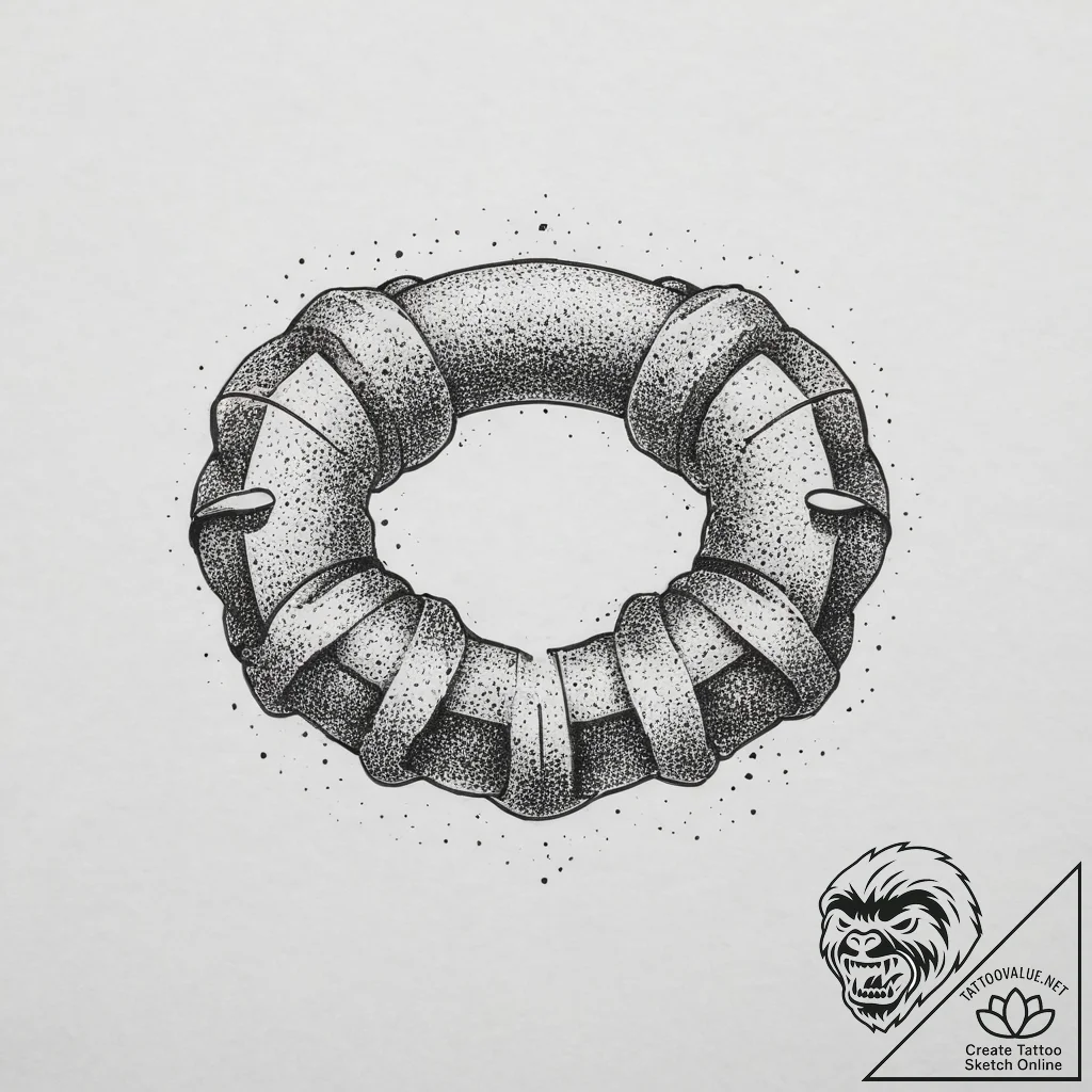 Brass knuckles, tattoo line art, on a clean w... - tattoo sketch (№1754067799_0, 01.08.2025 17:03) — tattoovalue.net