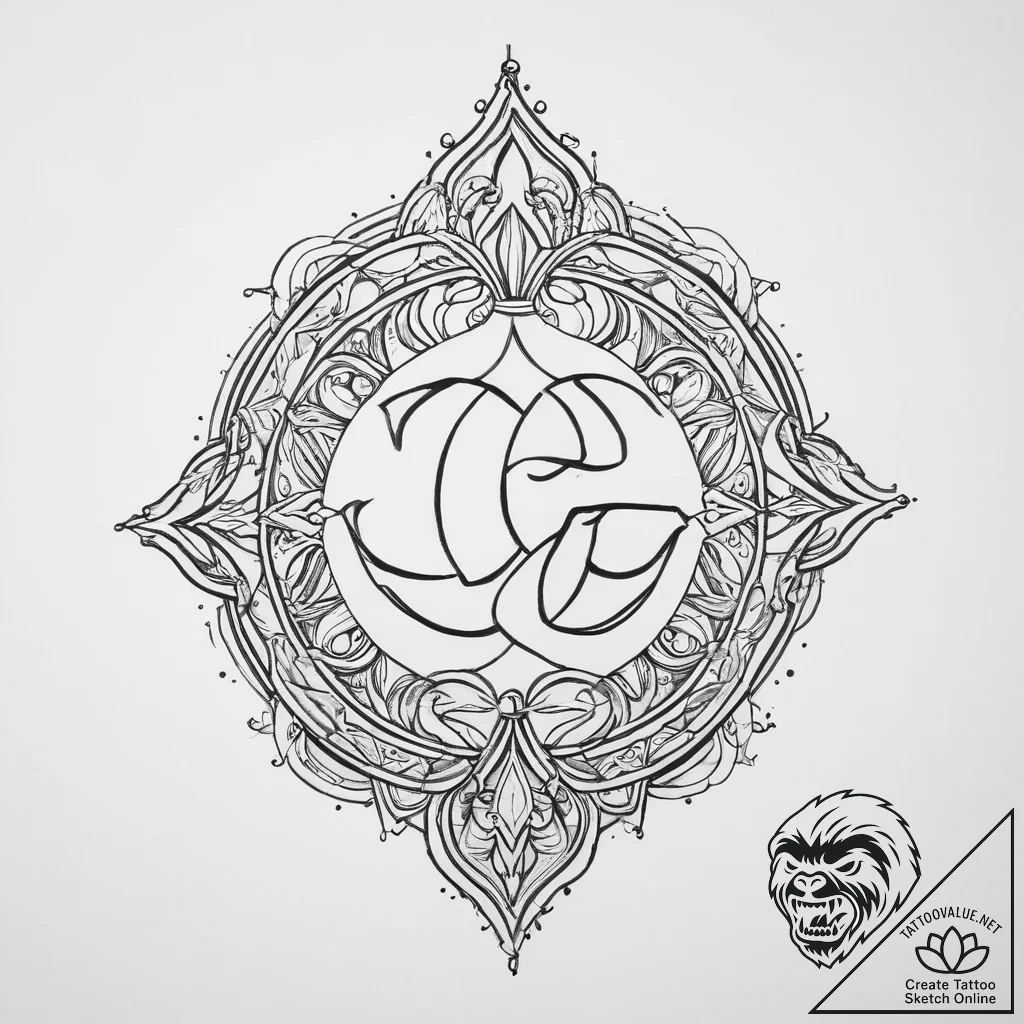 Tattoo design a stylized "gg" good game symbo... - tattoo sketch (№1754068410_0, 01.08.2025 17:13) — tattoovalue.net