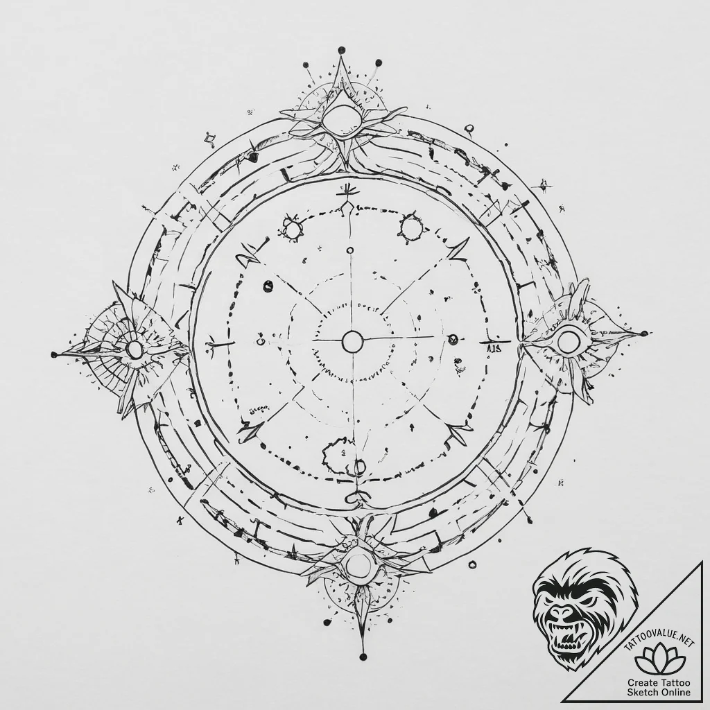 Tattoo sketch a minimalist constellation of a... - tattoo sketch (№1754069021_0, 01.08.2025 17:23) — tattoovalue.net