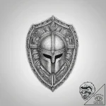 Tattoo sketch an ancient greek hoplite shield… – tattoo sketch (№1754069424_0, 01.08.2025 17:30) — tattoovalue.net