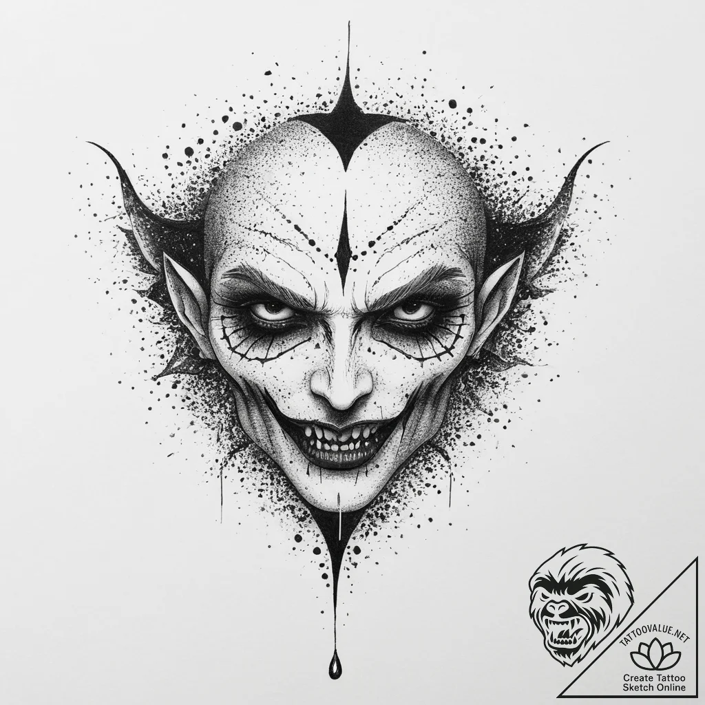 A vampire's bite mark, artistic tattoo sketch... - tattoo sketch (№1754070034_0, 01.08.2025 17:40) — tattoovalue.net