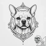 Dog, concept art for tattoo, on a clean white… – tattoo sketch (№1754071054_0, 01.08.2025 17:57) — tattoovalue.net