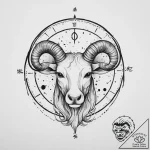 Tattoo sketch a single zodiac glyph with a vi… – tattoo sketch (№1754071464_0, 01.08.2025 18:04) — tattoovalue.net