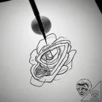 A person developing film in a darkroom, lit b… – tattoo sketch (№1754073094_0, 01.08.2025 18:31) — tattoovalue.net