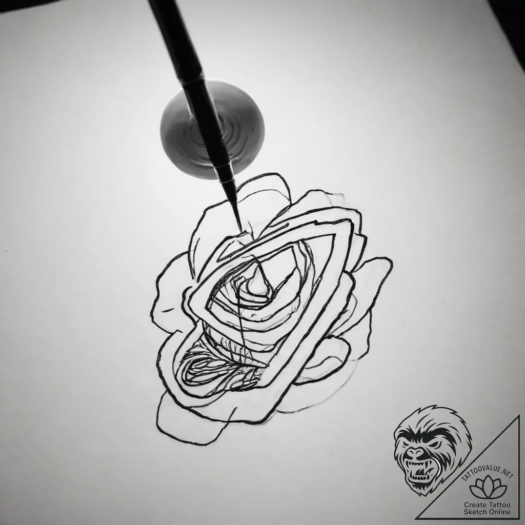 A person developing film in a darkroom, lit b... - tattoo sketch (№1754073094_0, 01.08.2025 18:31) — tattoovalue.net