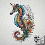 A hippocampus (mythological seahorse), artist… – tattoo sketch (№1754073502_0, 01.08.2025 18:38) — tattoovalue.net