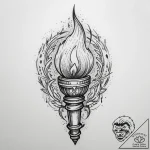 Tattoo design a stylized torch, symbolizing g… – tattoo sketch (№1754074511_0, 01.08.2025 18:55) — tattoovalue.net