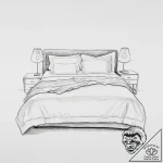 A perfectly made hotel bed with crisp white l… – tattoo sketch (№1754075140_0, 01.08.2025 19:05) — tattoovalue.net