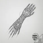 Tattoo sketch a cybernetic arm with intricate… – tattoo sketch (№1754076553_0, 01.08.2025 19:29) — tattoovalue.net