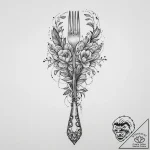 Tattoo design a fork on one, a spoon on the o… – tattoo sketch (№1754076959_0, 01.08.2025 19:35) — tattoovalue.net