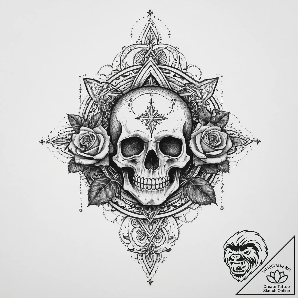 Tattoo design a magical grimoire with a glowi... - tattoo sketch (№1754077563_0, 01.08.2025 19:46) — tattoovalue.net