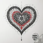 Tattoo design a pixelated heart container tha… – tattoo sketch (№1754078772_0, 01.08.2025 20:06) — tattoovalue.net