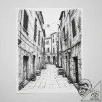 A quiet, forgotten alleyway in naples, italy,… – tattoo sketch (№1754081002_0, 01.08.2025 20:43) — tattoovalue.net