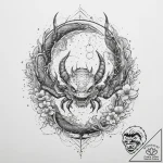 Tattoo design a cancer constellation, its sta… – tattoo sketch (№1754082999_0, 01.08.2025 21:16) — tattoovalue.net
