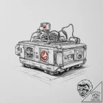 A ghostbusters ghost trap – tattoo sketch (№1754083199_0, 01.08.2025 21:19) — tattoovalue.net