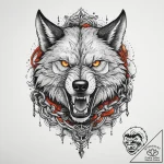 Fenrir breaking his chains, tattoo drawing ou… – tattoo sketch (№1754083397_0, 01.08.2025 21:23) — tattoovalue.net